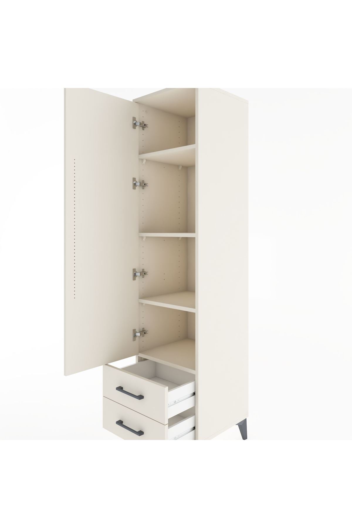 Hyperion Dolap 4 Raflı 2 Çekmeceli Tek Kapaklı 44x44x182 - S55M007V1B