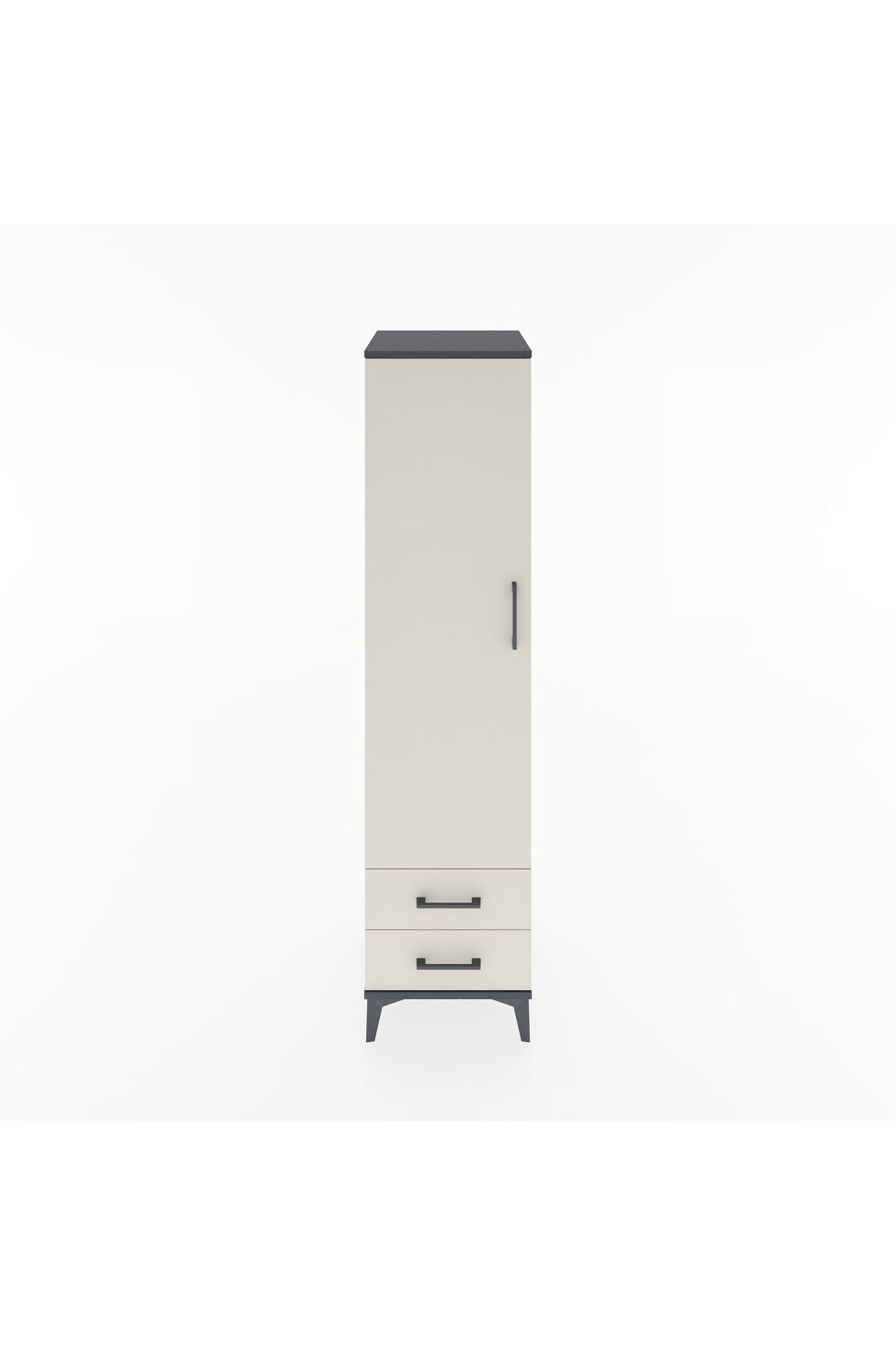 Hyperion Dolap 4 Raflı 2 Çekmeceli Tek Kapaklı 44x44x182 - S55M007V4B