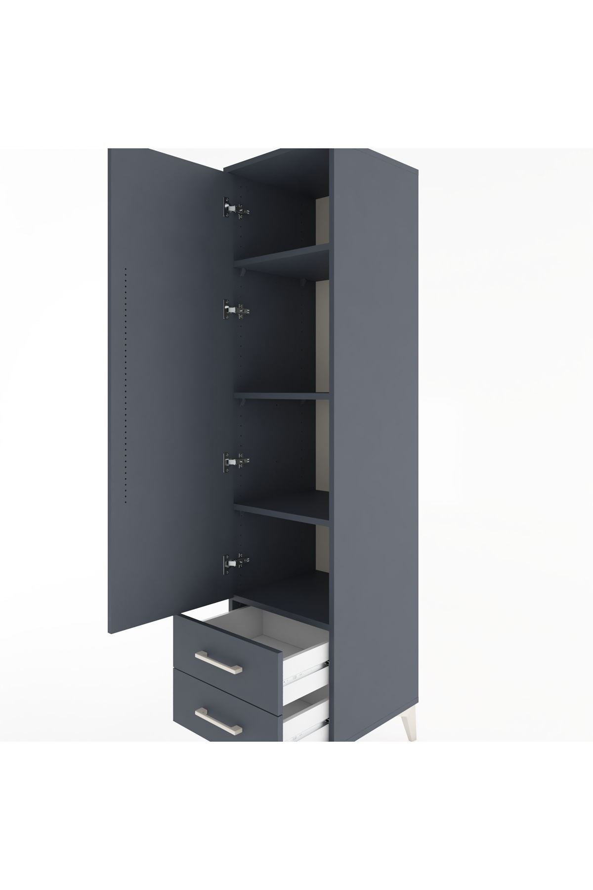 Hyperion Dolap 4 Raflı 2 Çekmeceli Tek Kapaklı 44x44x182 - S55M007V5B