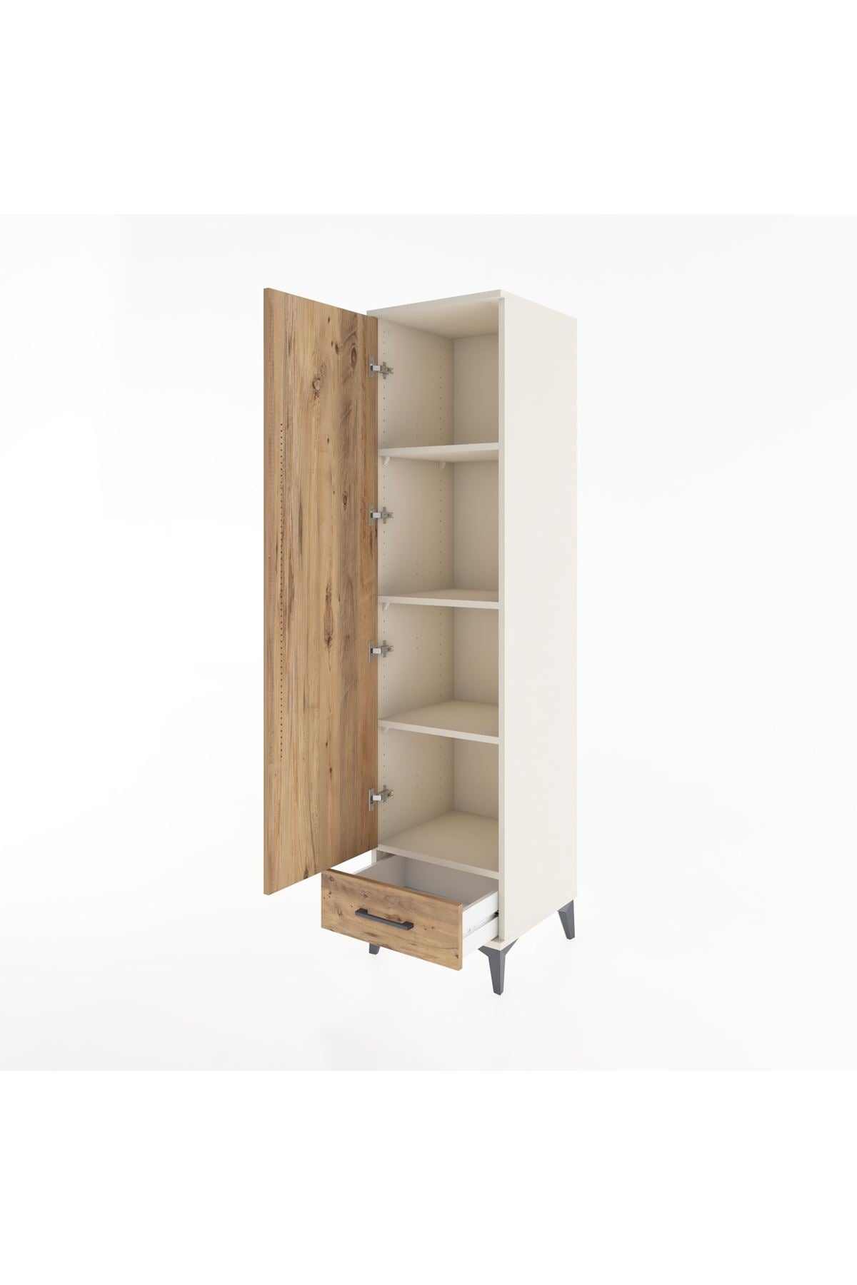 Hyperion Dolap 4 Raflı Tek Çekmeceli Tek Kapaklı 44x44x182 - S55M008V3B