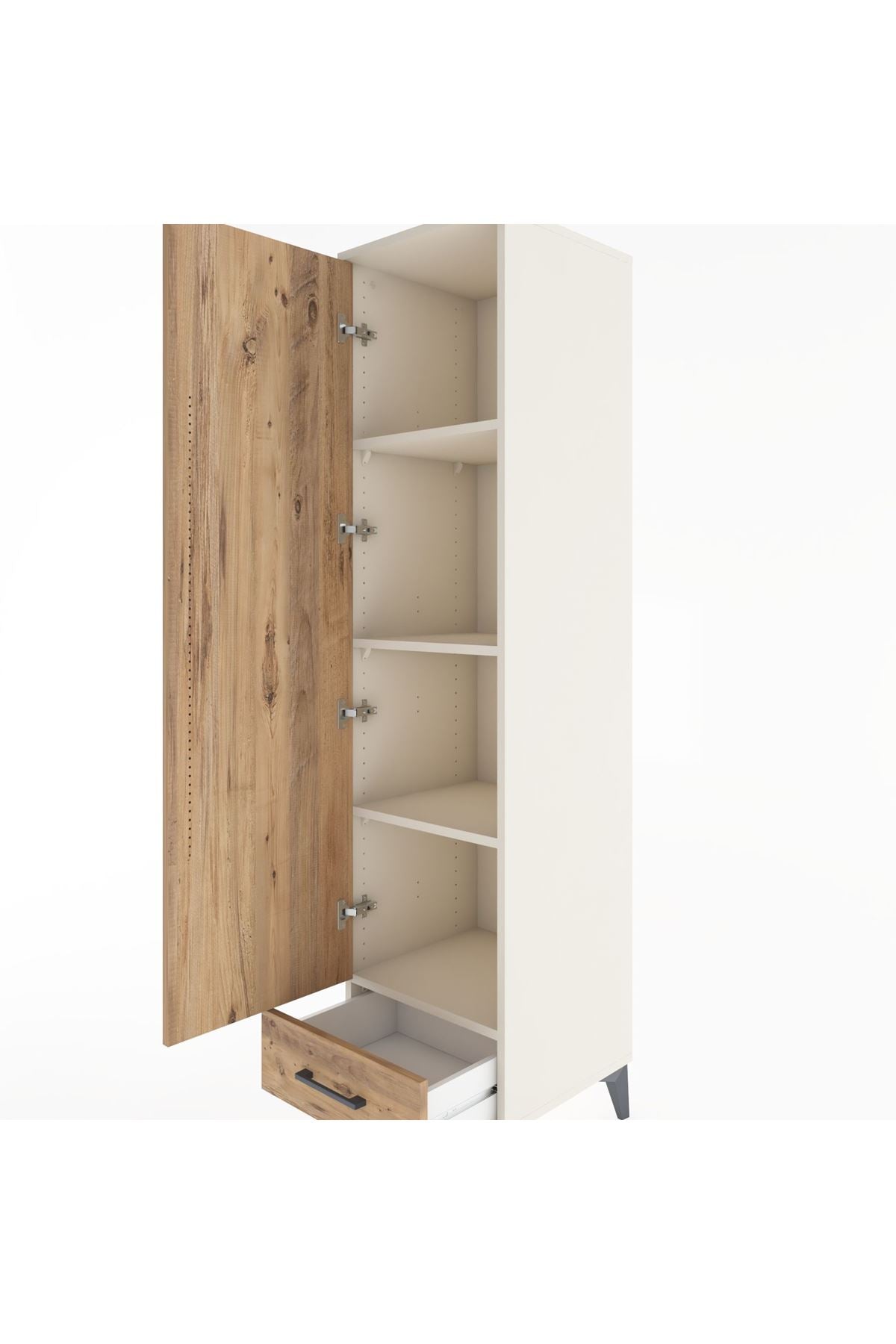 Hyperion Dolap 4 Raflı Tek Çekmeceli Tek Kapaklı 44x44x182 - S55M008V3B