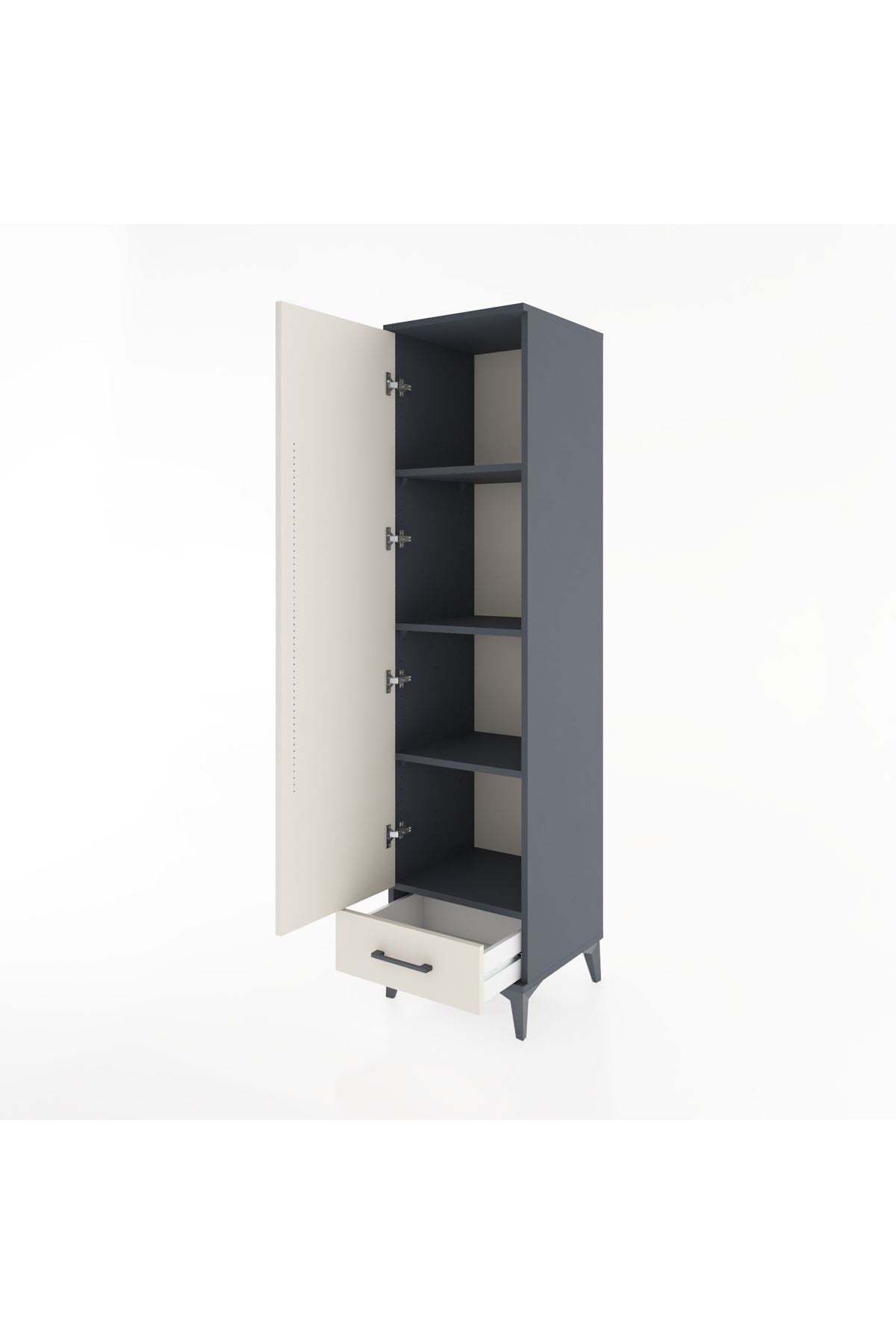 Hyperion Dolap 4 Raflı Tek Çekmeceli Tek Kapaklı 44x44x182 - S55M008V4B