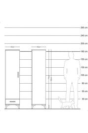 Hyperion Dolap 4 Raflı Tek Çekmeceli Tek Kapaklı 44x44x182 - S55M008V4B