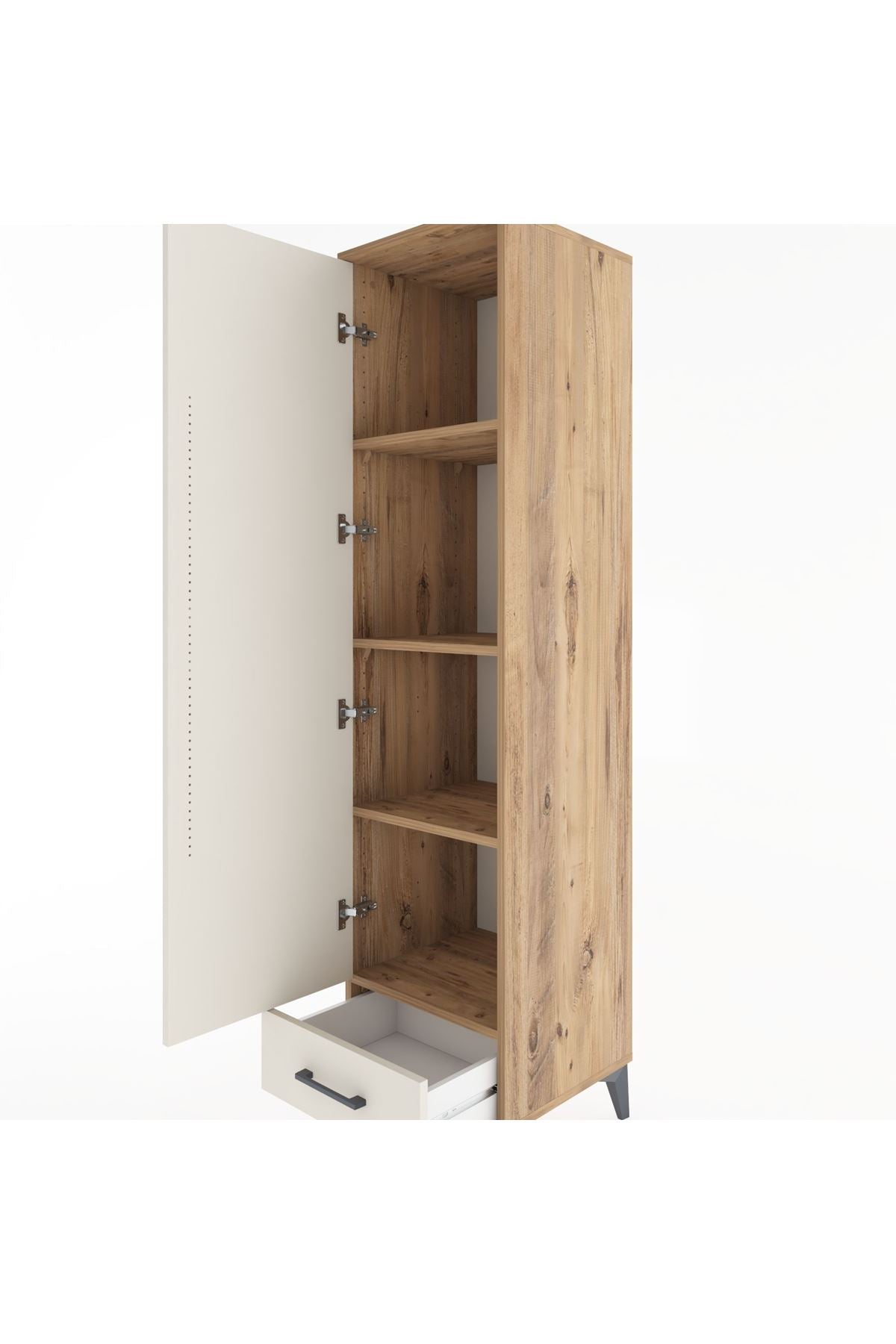 Hyperion Dolap 4 Raflı Tek Çekmeceli Tek Kapaklı 44x44x182 - S55M008V7B