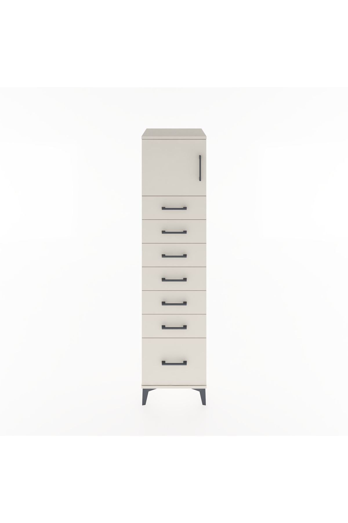 Hyperion Dolap Tek Raflı 7 Çekmeceli Tek Kapaklı 44x44x182 Aytaşı-Aytaşı