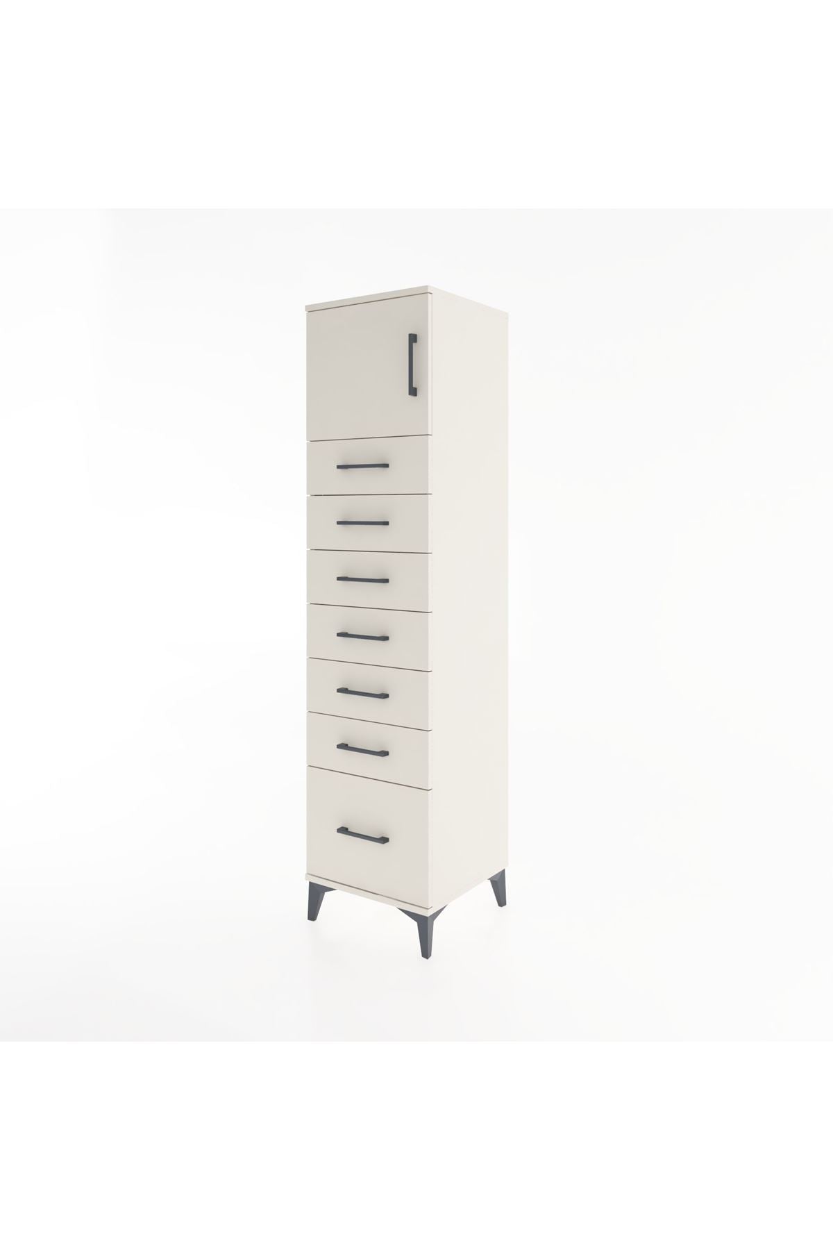 Hyperion Dolap Tek Raflı 7 Çekmeceli Tek Kapaklı 44x44x182 Aytaşı-Aytaşı