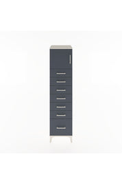 Hyperion Dolap Tek Raflı 7 Çekmeceli Tek Kapaklı 44x44x182 Aytaşı-Antrasit