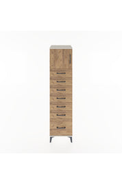 Hyperion Dolap Tek Raflı 7 Çekmeceli Tek Kapaklı 44x44x182 Aytaşı-Çam