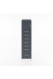 Hyperion Dolap Tek Raflı 7 Çekmeceli Tek Kapaklı 44x44x182 Antrasit-Antrasit