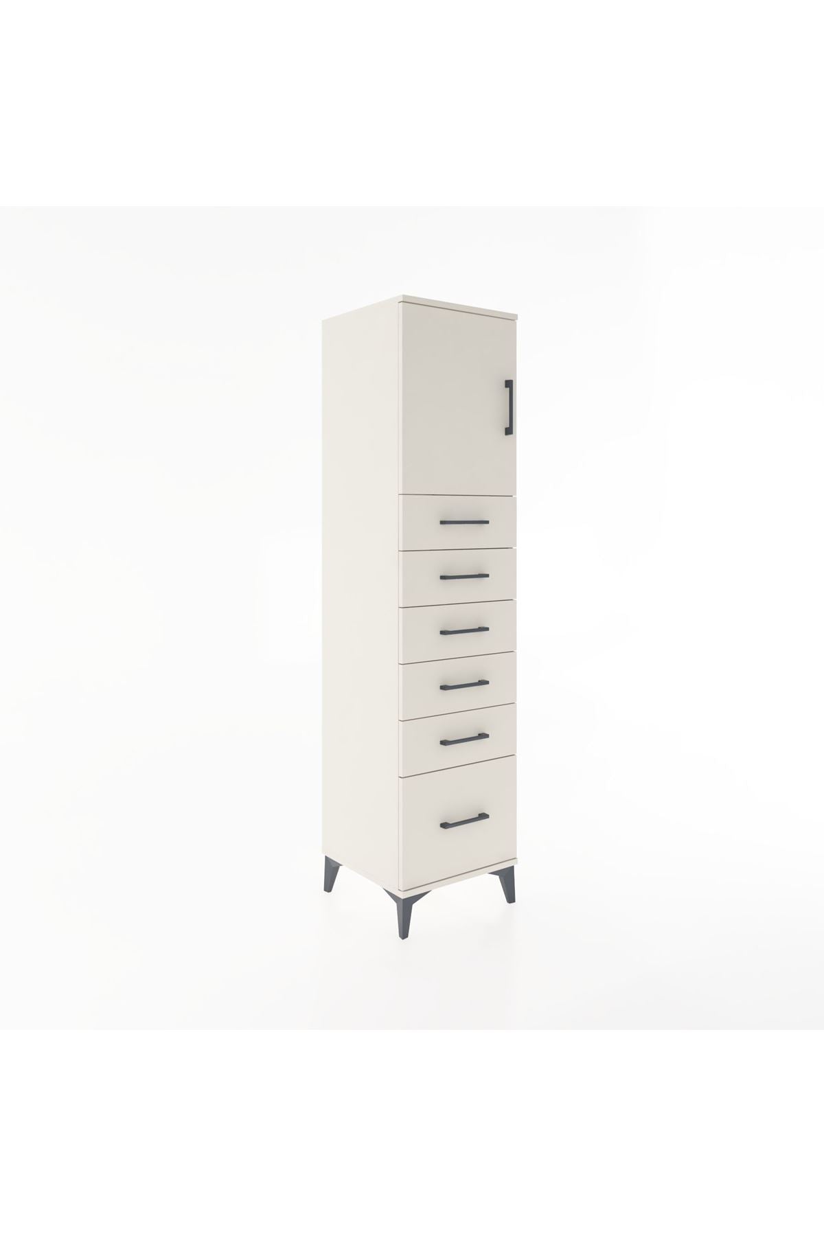 Hyperion Dolap Tek Raflı 6 Çekmeceli Tek Kapaklı 44x44x182 Aytaşı-Aytaşı