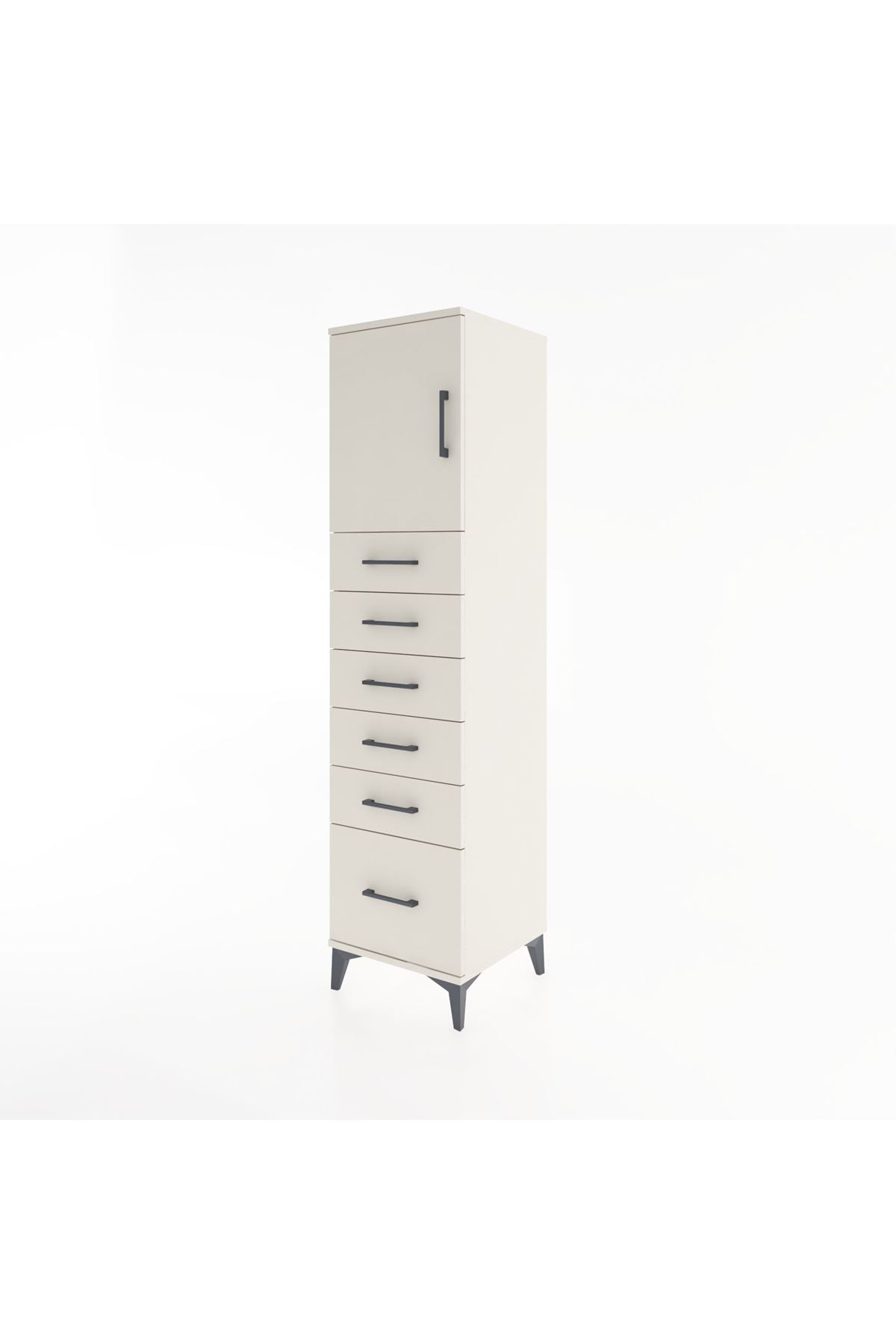 Hyperion Dolap Tek Raflı 6 Çekmeceli Tek Kapaklı 44x44x182 Aytaşı-Aytaşı