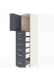 Hyperion Dolap Tek Raflı 6 Çekmeceli Tek Kapaklı 44x44x182 Aytaşı-Antrasit