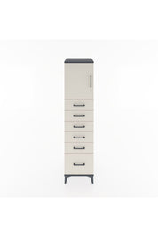 Hyperion Dolap Tek Raflı 6 Çekmeceli Tek Kapaklı 44x44x182 Antrasit-Aytaşı