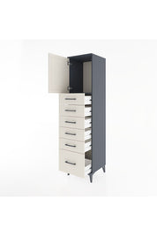 Hyperion Dolap Tek Raflı 6 Çekmeceli Tek Kapaklı 44x44x182 Antrasit-Aytaşı