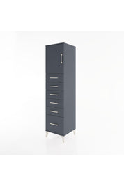 Hyperion Dolap Tek Raflı 6 Çekmeceli Tek Kapaklı 44x44x182 Antrasit-Antrasit