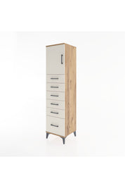 Hyperion Dolap Tek Raflı 6 Çekmeceli Tek Kapaklı 44x44x182 Çam-Aytaşı