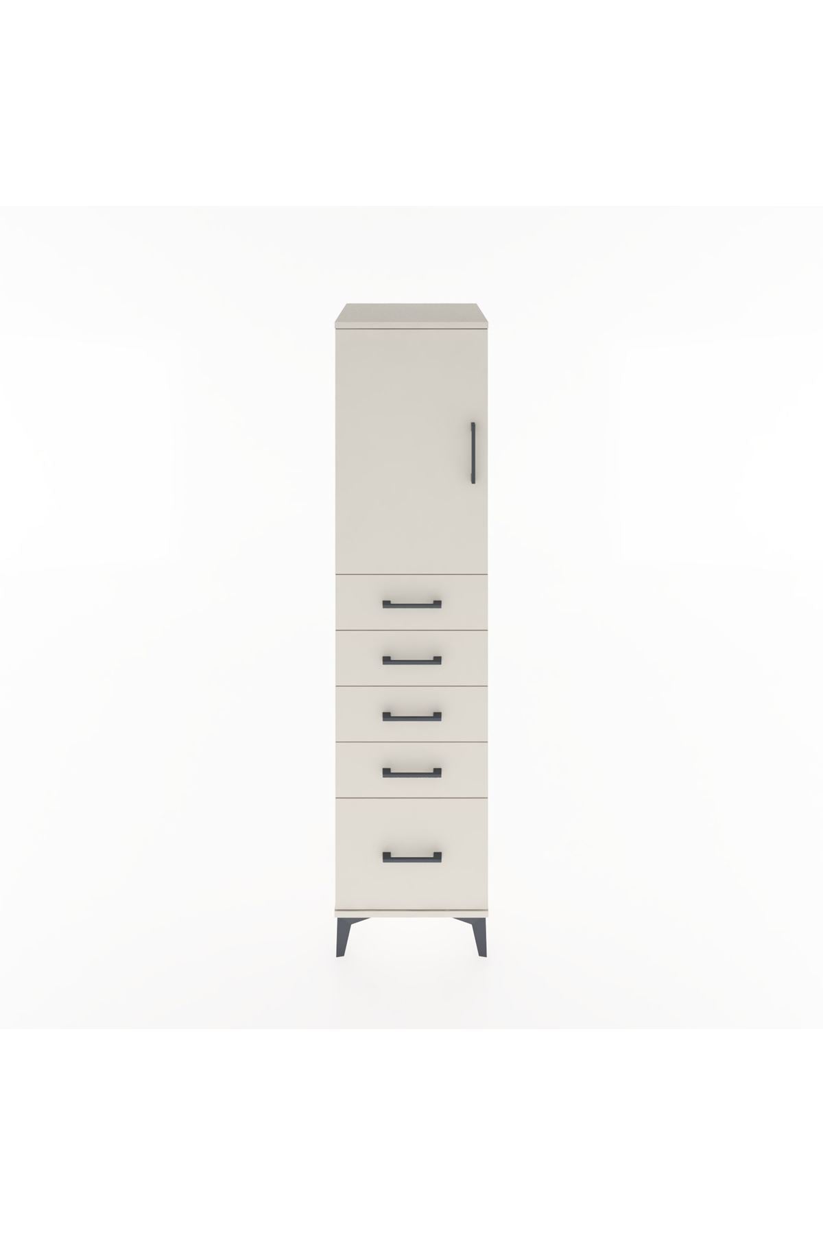 Hyperion Dolap Tek Raflı 5 Çekmeceli Tek Kapaklı 44x44x182 Aytaşı-Aytaşı