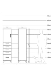 Hyperion Dolap Tek Raflı 5 Çekmeceli Tek Kapaklı 44x44x182 Aytaşı-Aytaşı