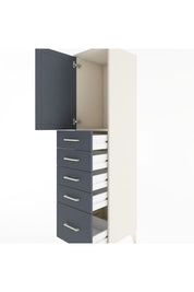 Hyperion Dolap Tek Raflı 5 Çekmeceli Tek Kapaklı 44x44x182 Aytaşı-Antrasit