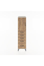 Hyperion Dolap Tek Raflı 5 Çekmeceli Tek Kapaklı 44x44x182 Aytaşı-Çam