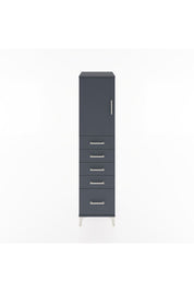 Hyperion Dolap Tek Raflı 5 Çekmeceli Tek Kapaklı 44x44x182 Antrasit-Antrasit