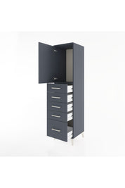 Hyperion Dolap Tek Raflı 5 Çekmeceli Tek Kapaklı 44x44x182 Antrasit-Antrasit