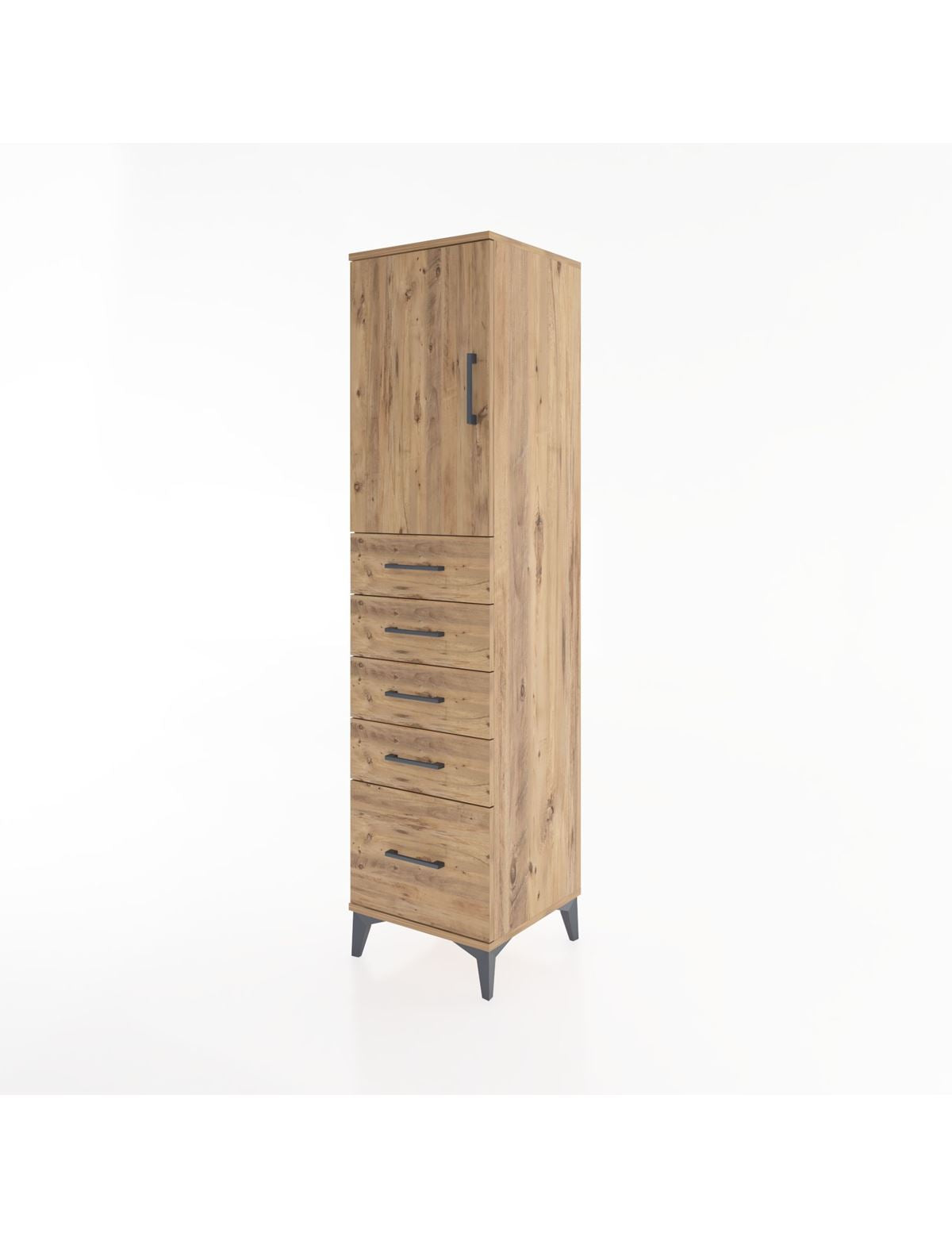 Hyperion Dolap Tek Raflı 5 Çekmeceli Tek Kapaklı 44x44x182 - S55M012V9B