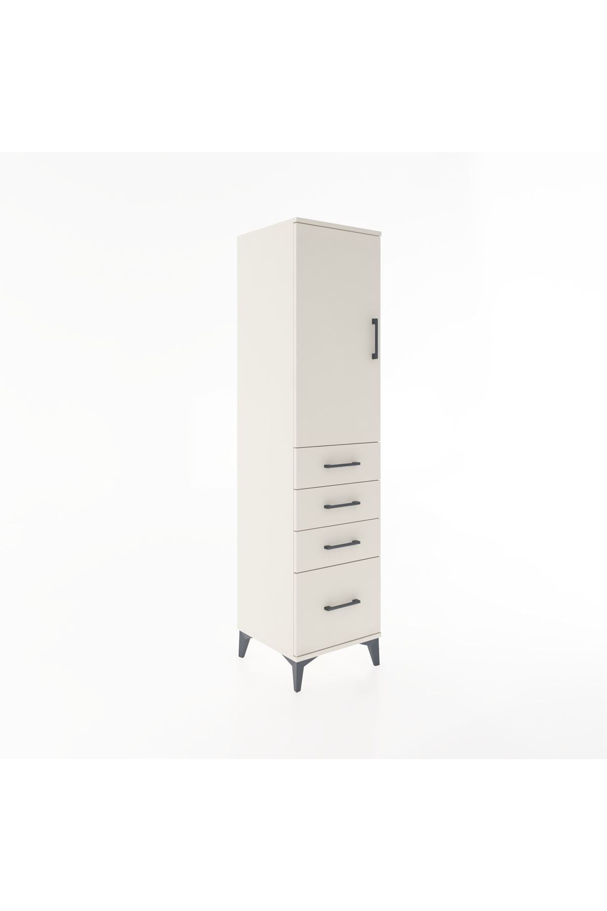 Hyperion Dolap 2 Raflı 4 Çekmeceli Tek Kapaklı 44x44x182 Aytaşı-Aytaşı