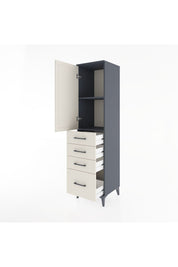 Hyperion Dolap 2 Raflı 4 Çekmeceli Tek Kapaklı 44x44x182 Antrasit-Aytaşı