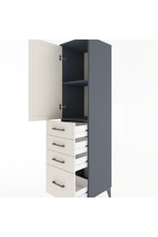 Hyperion Dolap 2 Raflı 4 Çekmeceli Tek Kapaklı 44x44x182 Antrasit-Aytaşı