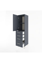 Hyperion Dolap 2 Raflı 4 Çekmeceli Tek Kapaklı 44x44x182 Antrasit-Antrasit