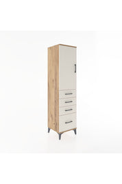 Hyperion Dolap 2 Raflı 4 Çekmeceli Tek Kapaklı 44x44x182 Çam-Aytaşı