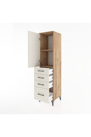 Hyperion Dolap 2 Raflı 4 Çekmeceli Tek Kapaklı 44x44x182 Çam-Aytaşı