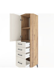 Hyperion Dolap 2 Raflı 4 Çekmeceli Tek Kapaklı 44x44x182 Çam-Aytaşı