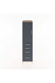 Hyperion Dolap 2 Raflı 4 Çekmeceli Tek Kapaklı 44x44x182 Çam-Antrasit