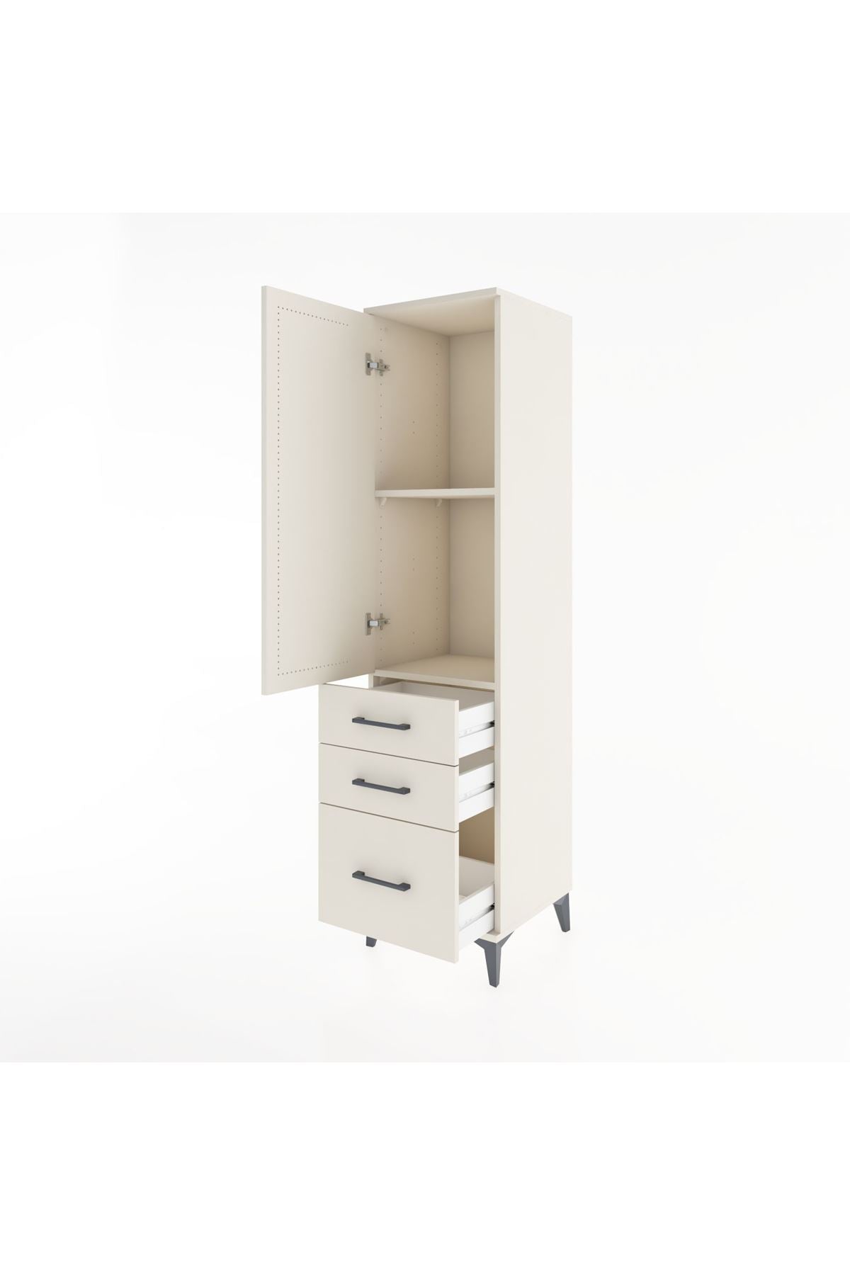 Hyperion Dolap 2 Raflı 3 Çekmeceli Tek Kapaklı 44x44x182 Aytaşı-Aytaşı