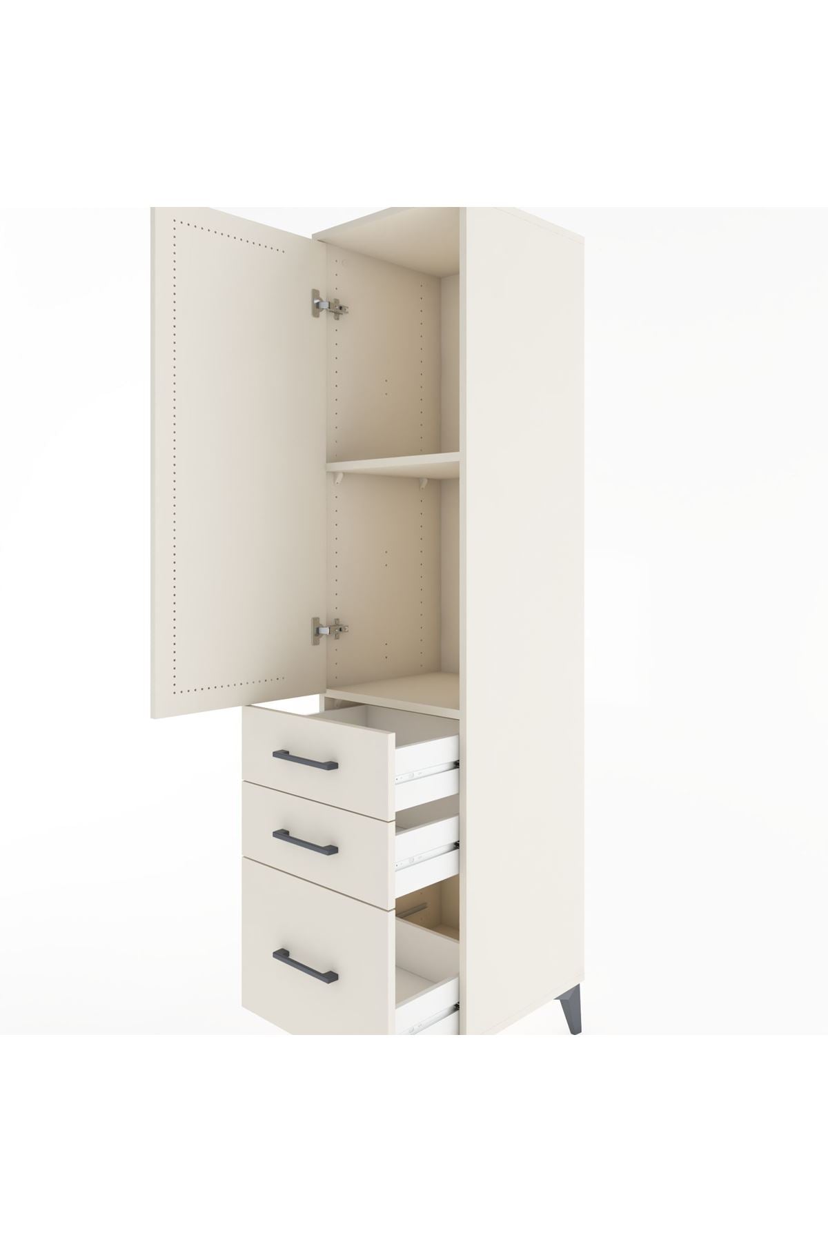 Hyperion Dolap 2 Raflı 3 Çekmeceli Tek Kapaklı 44x44x182 Aytaşı-Aytaşı