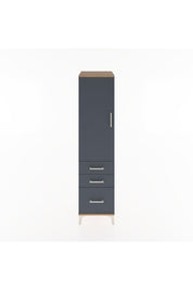 Hyperion Dolap 2 Raflı 3 Çekmeceli Tek Kapaklı 44x44x182 Çam-Antrasit