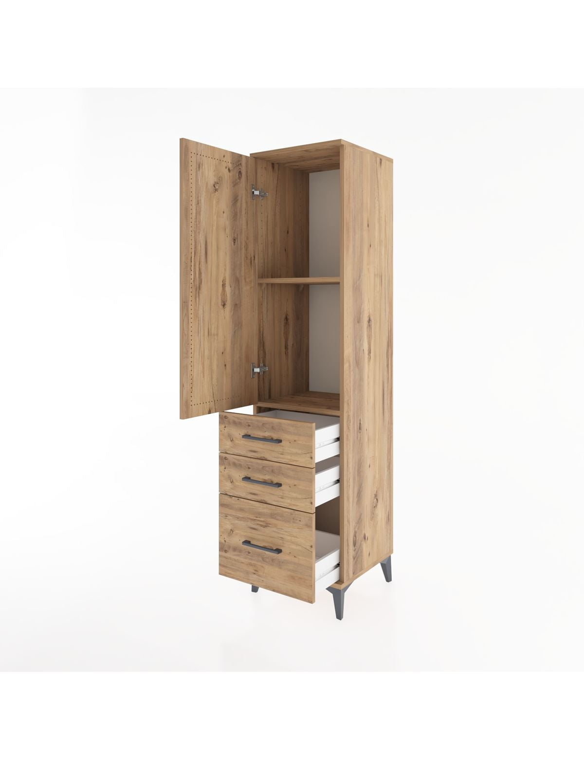 Hyperion Dolap 2 Raflı 3 Çekmeceli Tek Kapaklı 44x44x182 - S55M014V9B