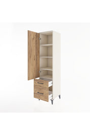 Hyperion Dolap 4 Raflı 2 Çekmeceli Tek Kapaklı 44x44x182 - S55M015V3B