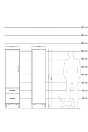 Hyperion Dolap 4 Raflı 2 Çekmeceli Tek Kapaklı 44x44x182 - S55M015V8B