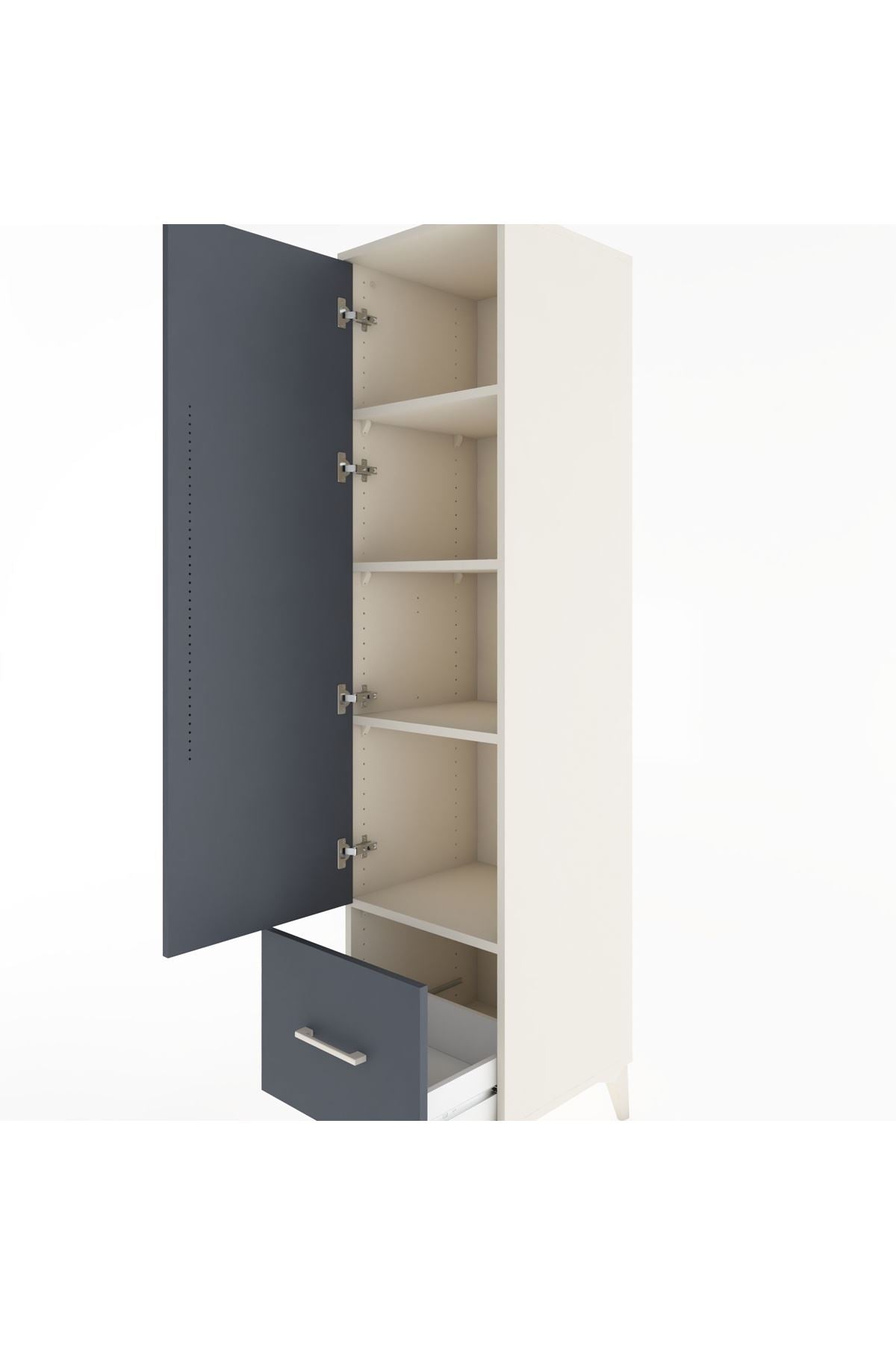 Hyperion Dolap 4 Raflı Tek Çekmeceli Tek Kapaklı 44x44x182 - S55M016V2B