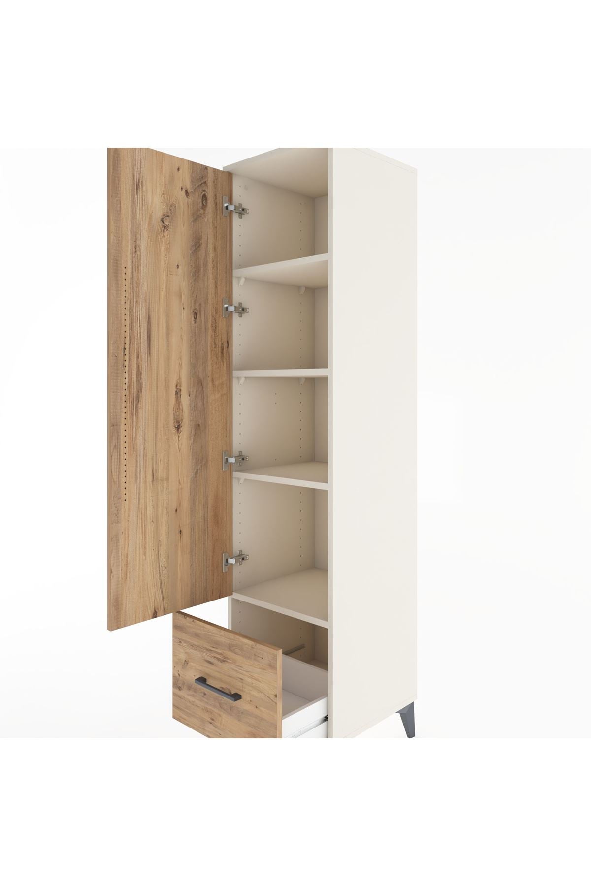 Hyperion Dolap 4 Raflı Tek Çekmeceli Tek Kapaklı 44x44x182 - S55M016V3B