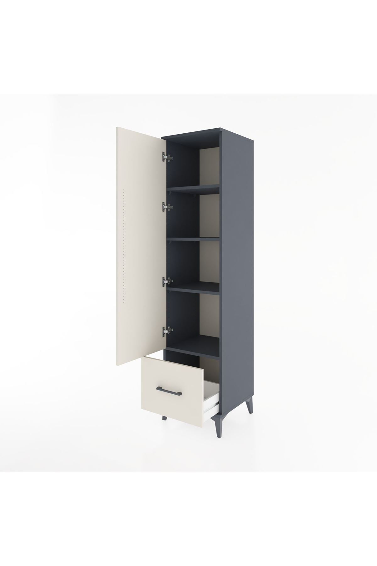 Hyperion Dolap 4 Raflı Tek Çekmeceli Tek Kapaklı 44x44x182 - S55M016V4B