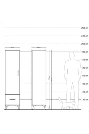Hyperion Dolap 4 Raflı Tek Çekmeceli Tek Kapaklı 44x44x182 - S55M016V5B