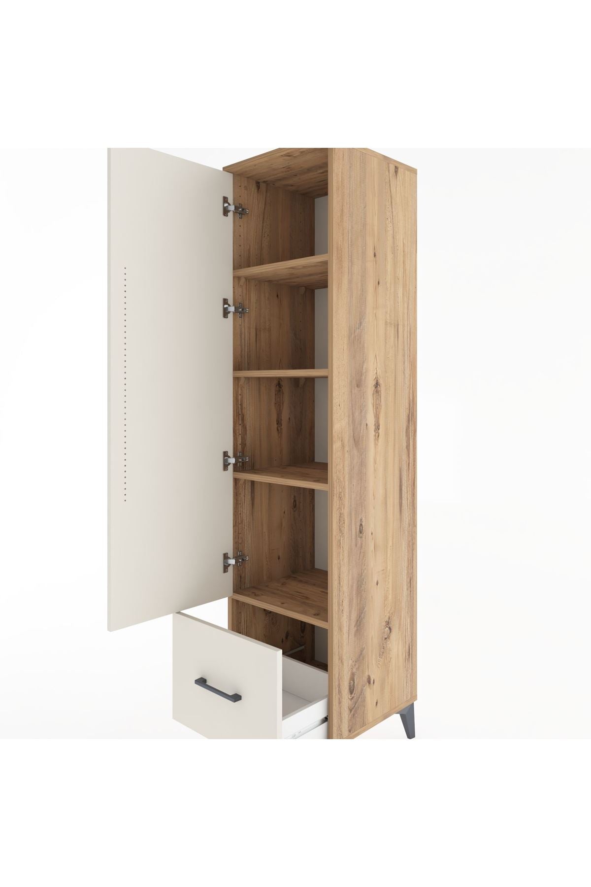 Hyperion Dolap 4 Raflı Tek Çekmeceli Tek Kapaklı 44x44x182 - S55M016V7B