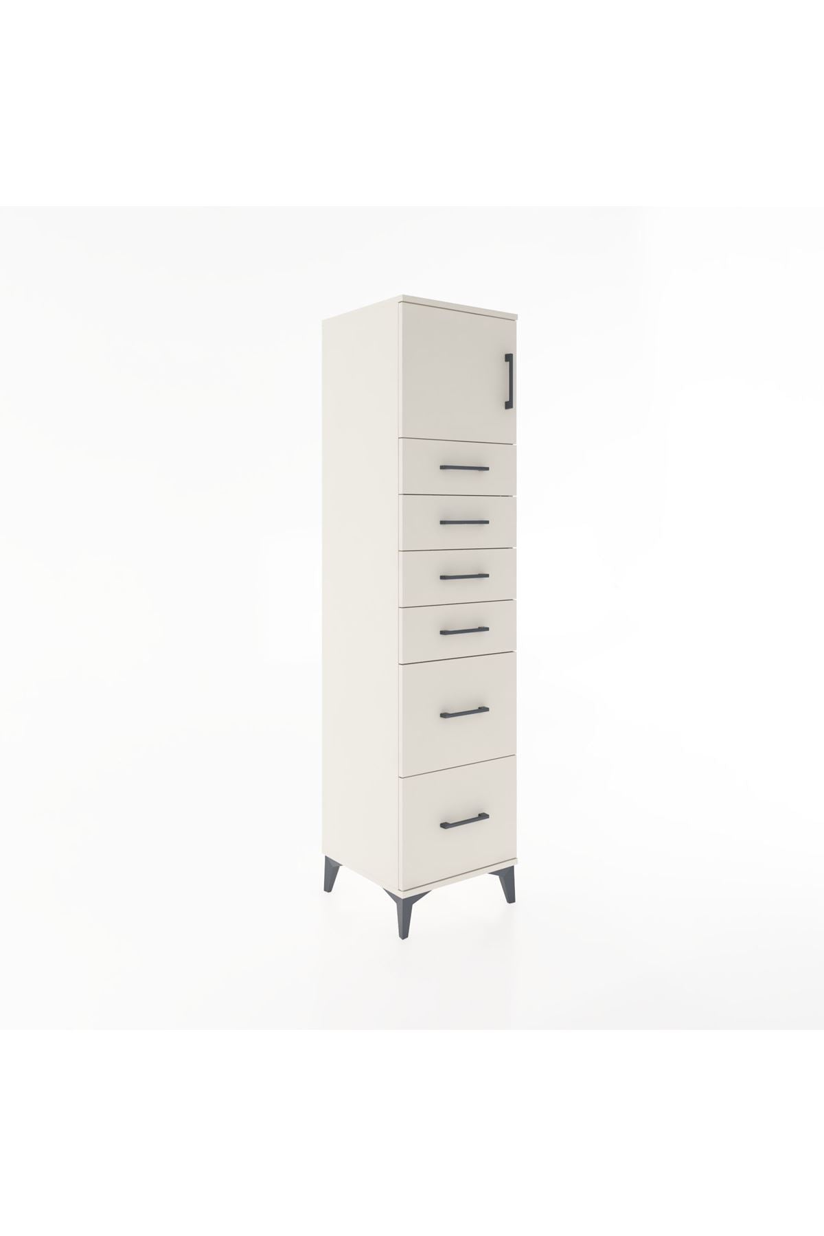 Hyperion Dolap Tek Raflı 6 Çekmeceli Tek Kapaklı 44x44x182 Aytaşı-Aytaşı