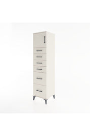 Hyperion Dolap Tek Raflı 6 Çekmeceli Tek Kapaklı 44x44x182 Aytaşı-Aytaşı