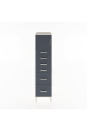 Hyperion Dolap Tek Raflı 6 Çekmeceli Tek Kapaklı 44x44x182 Aytaşı-Antrasit