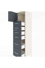 Hyperion Dolap Tek Raflı 6 Çekmeceli Tek Kapaklı 44x44x182 Aytaşı-Antrasit
